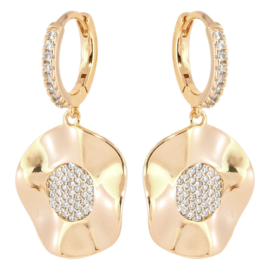 Серьги Xuping Позолота 18K подвески на колечках Фигурные подвески с цирконием фото №1