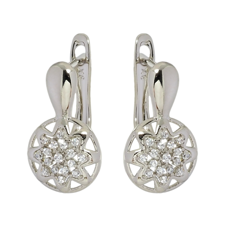 Сережки Xuping Родій англійський замок Квітковий візерунок з цирконієм фото №6