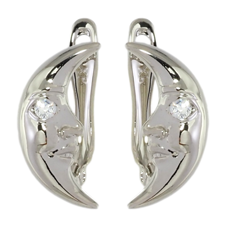 Серьги Xuping Родий английский замок Полумесяц фото №7