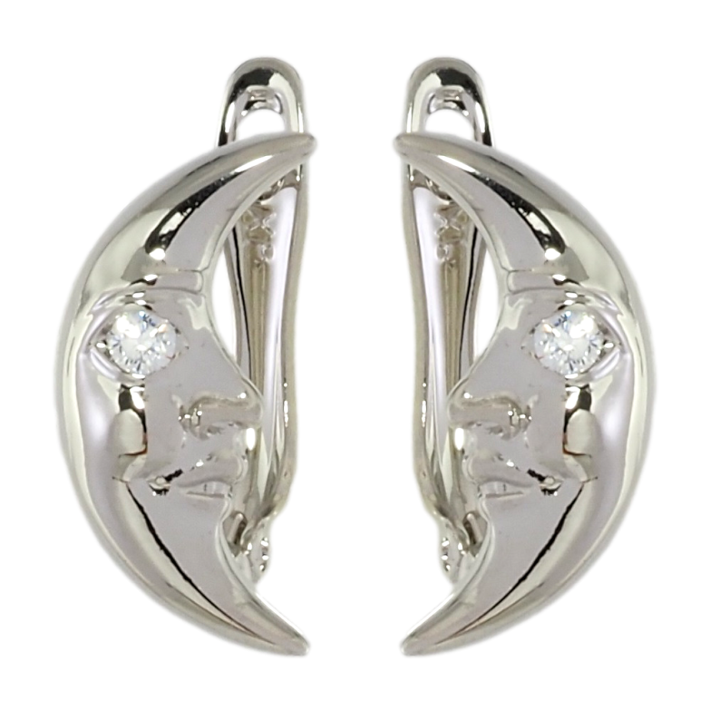 Сережки Xuping Родій англійський замок Півмісяць фото №1