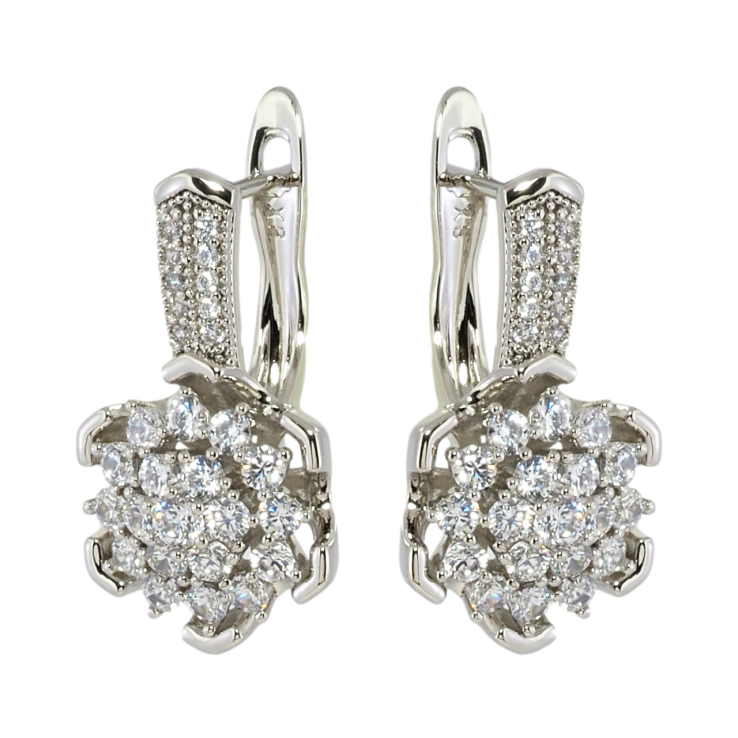 Сережки Xuping Родій англійський замок Квіточки з цирконієм фото №23