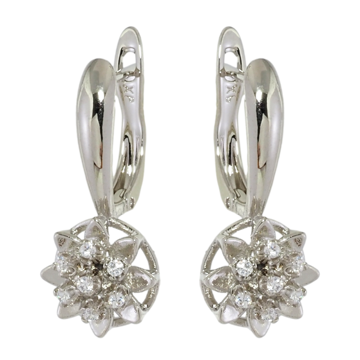 Сережки Xuping Родій англійський замок Квіточки з цирконієм фото №25