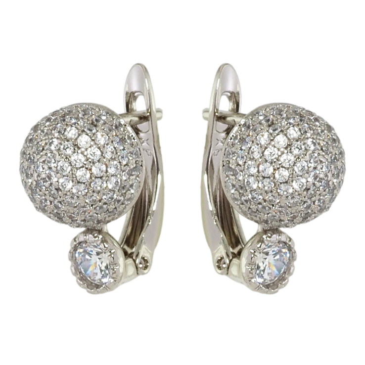 Серьги Xuping Родий английский замок Инкрустация цирконием фото №16