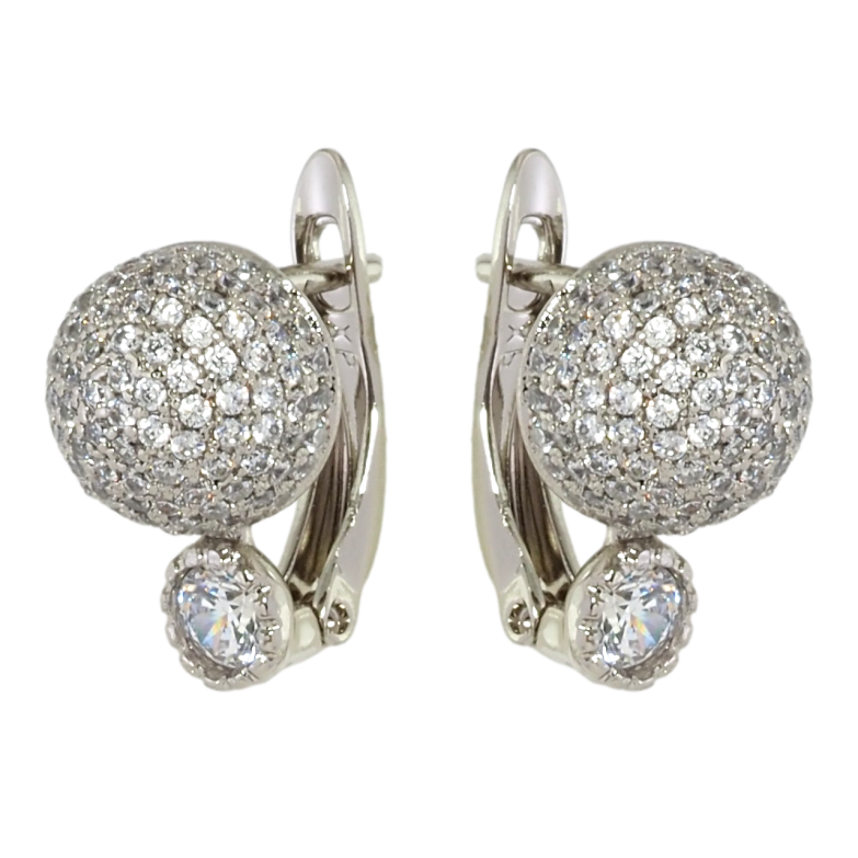 Сережки Xuping Родій англійський замок Інкрустація цирконієм фото №1