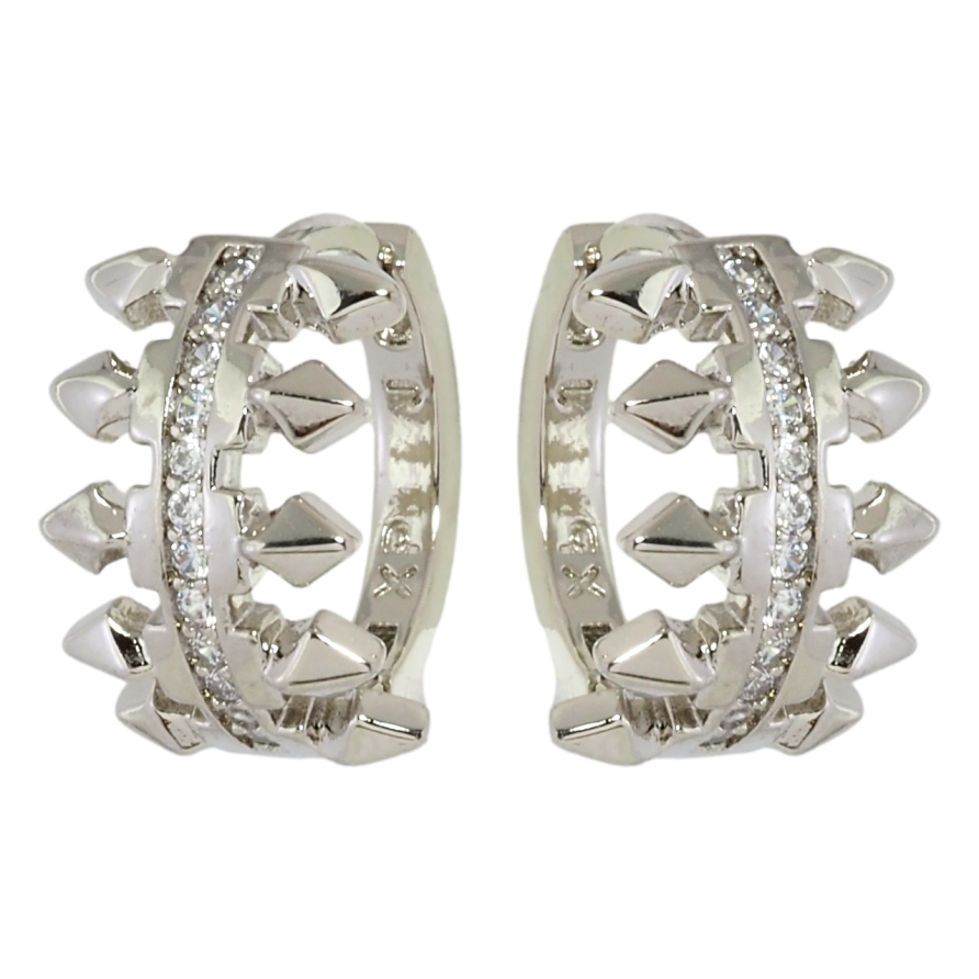 Сережки Xuping Родій колечка Візерунок з доріжками цирконію фото №1