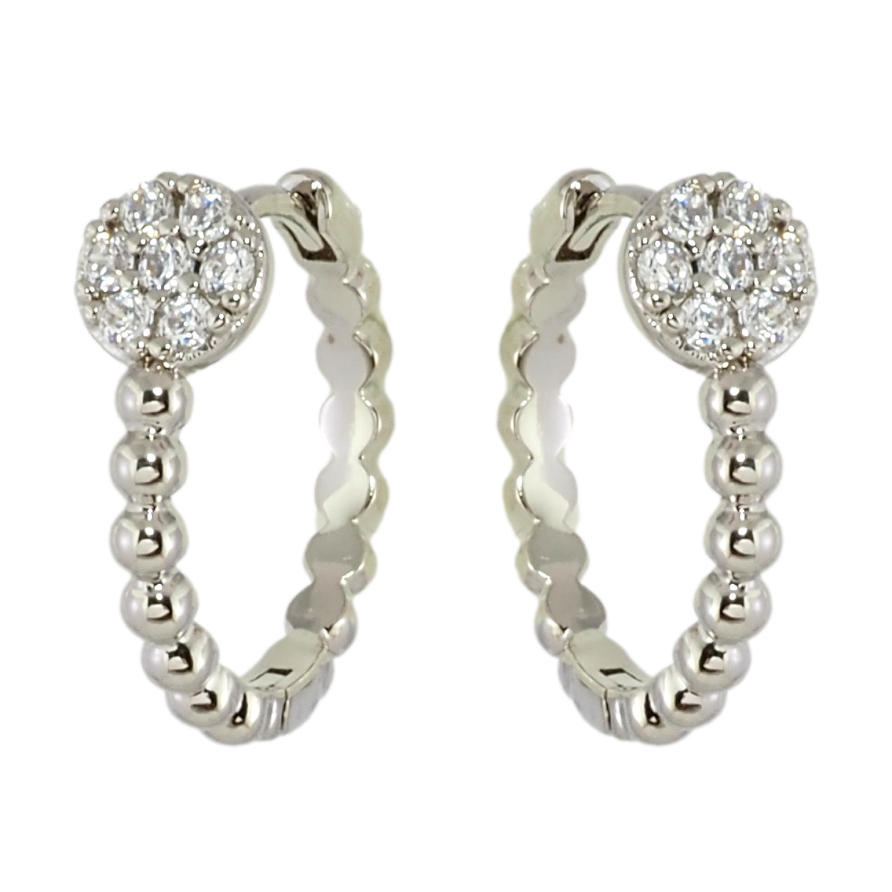 Сережки Xuping Родій колечка Доріжки кульок з колами цирконію фото №1 Сережки Xuping Родій колечка Доріжки кульок з колами цирконію фото №1