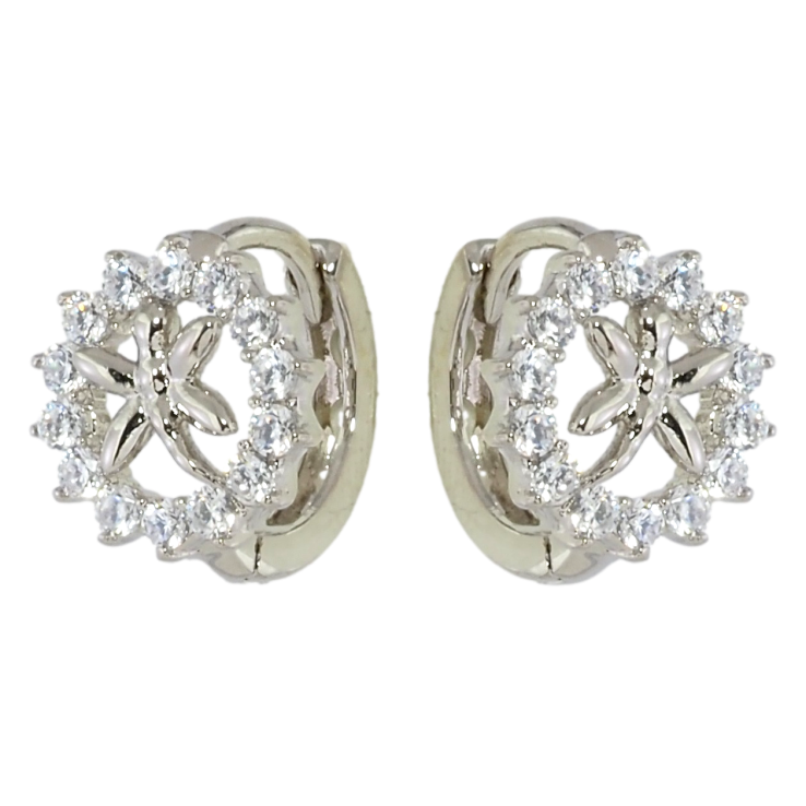 Серьги Xuping Родий колечки Колечки циркония со стрекозами фото №2