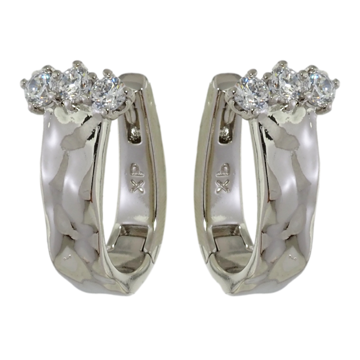 Сережки Xuping Родій колечка Три кристали фото №11