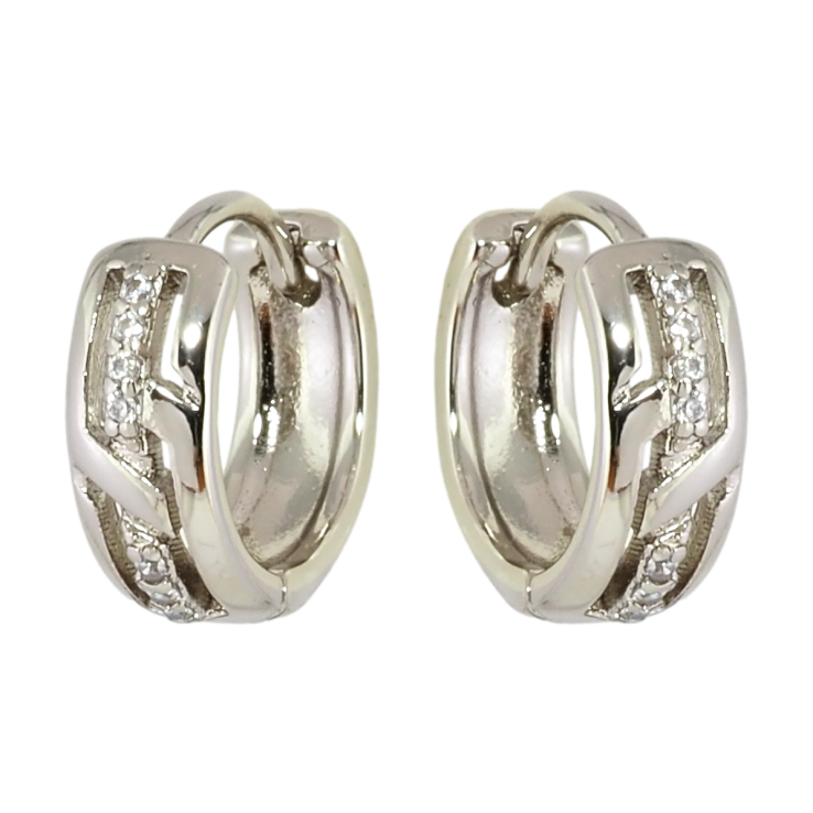 Сережки Xuping Родій колечка Візерунок з доріжками цирконію фото №25