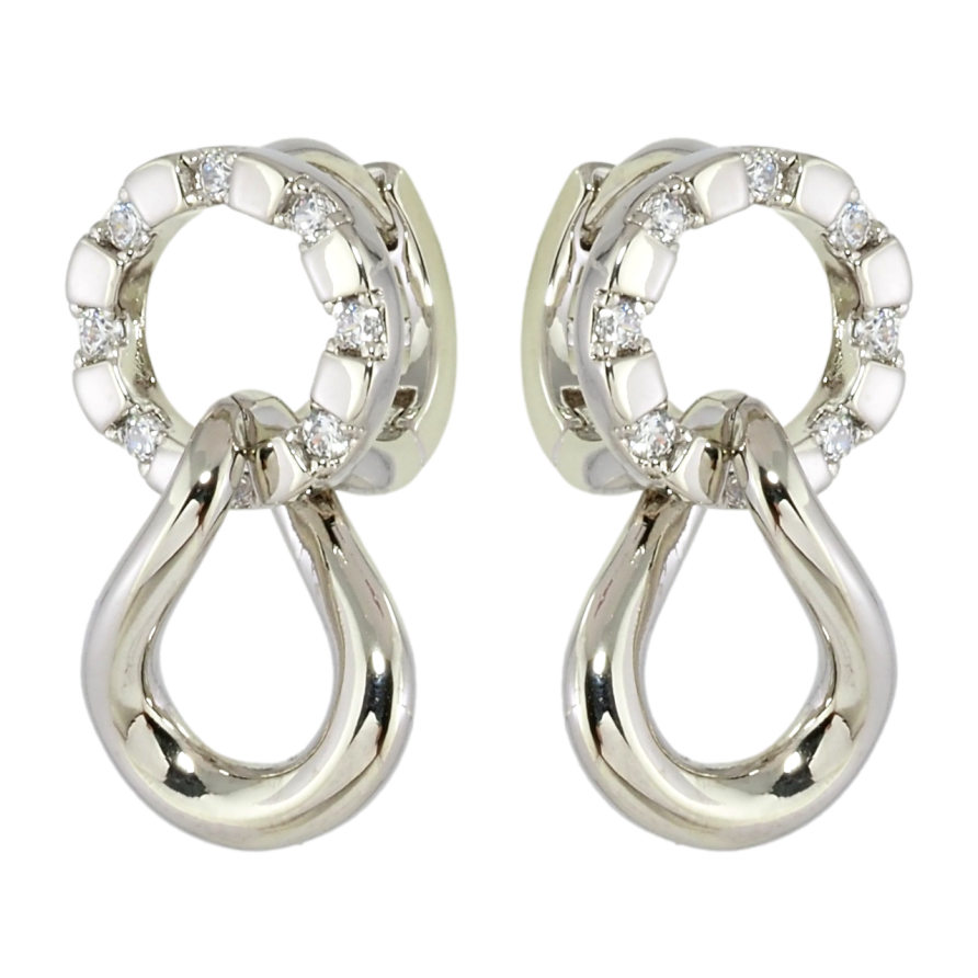 Сережки Xuping Родій підвіски на колечках Декоративні підвіски з цирконієм фото №1