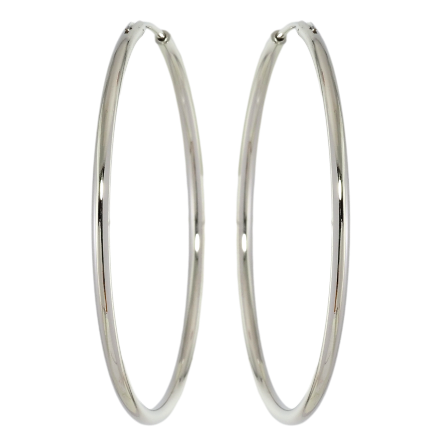 Серьги Xuping Родий кольца (конго) Классика ø 5см фото №1