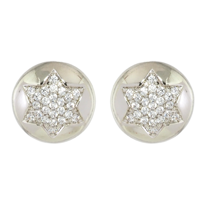 Сережки Xuping Родій пусети Візерунок зірочки з цирконієм ø 11мм фото №1 Сережки Xuping Родій пусети Візерунок зірочки з цирконієм ø 11мм фото №1