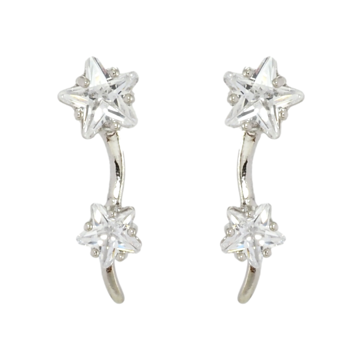 Серьги Xuping Родий пусеты Кристальные звездочки фото №6 Серьги Xuping Родий пусеты Кристальные звездочки фото №6