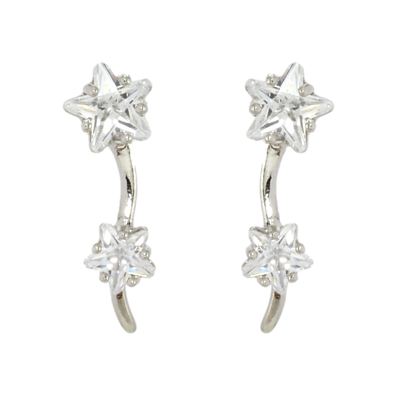 Сережки Xuping Родій пусети Кришталеві зірочки фото №1