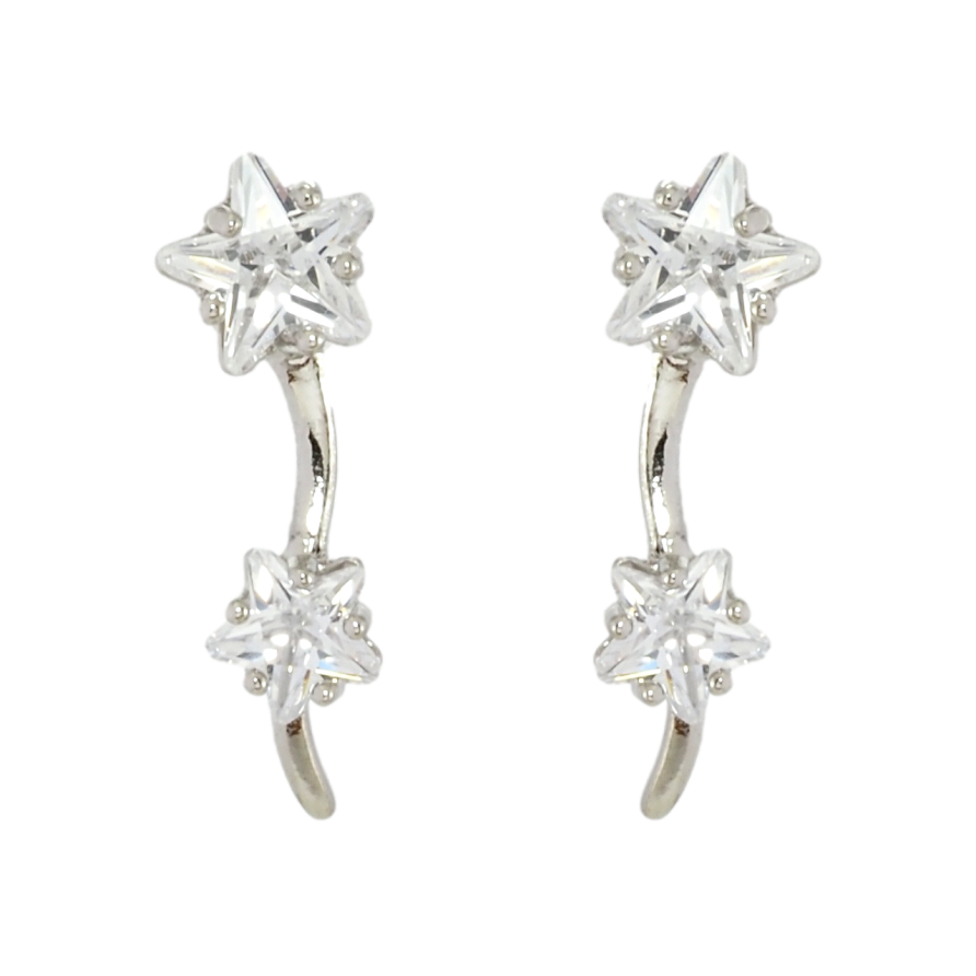 Сережки Xuping Родій пусети Кришталеві зірочки фото №1