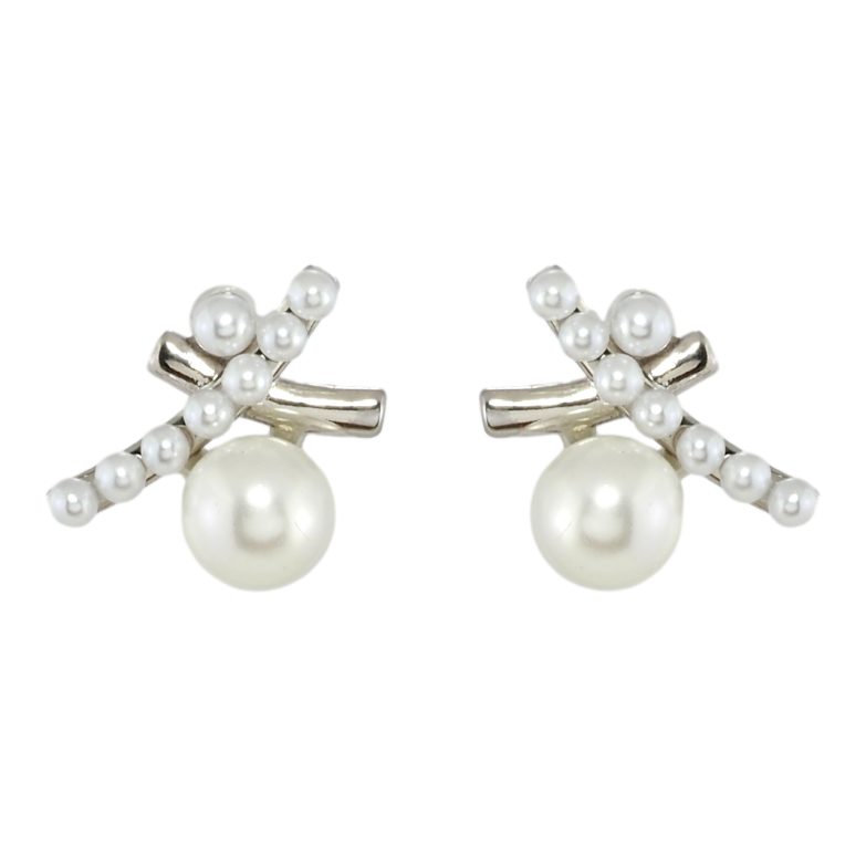 Сережки Xuping Родій пусети Ієрогліфи з перлинами фото №1 Сережки Xuping Родій пусети Ієрогліфи з перлинами фото №1