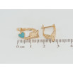 Серьги детские Xuping Позолота 18K английский замок Слоники с бирюзовыми сердечками фото №2