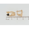 Серьги детские Xuping Позолота 18K английский замок Слоники с черными сердечками фото №2