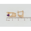 Сережки дитячі Xuping Позолота 18K англійський замок Слоники з фіолетовими серцями фото №2