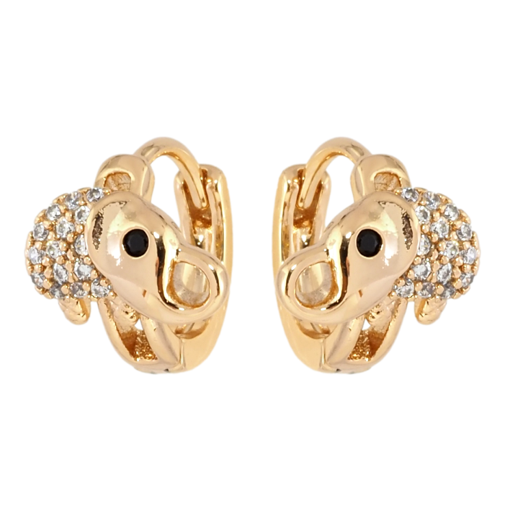 Сережки дитячі Xuping Позолота 18K колечки Слоники з цирконієм фото №23