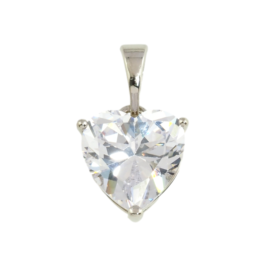 Кулон Xuping Родий Кристальное сердечко, 11х11мм для цепочки до 5мм фото №1