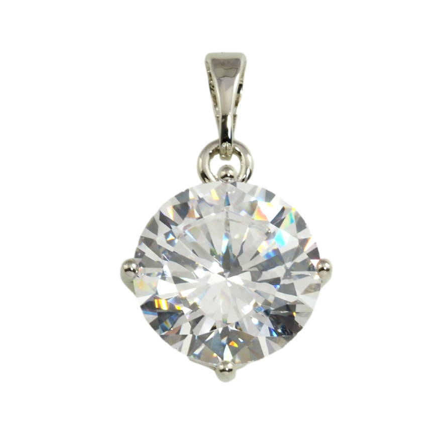 Кулон Xuping Родий Фианит в 4-х крапановой оправе, ø 12мм для цепочки до 5мм фото №1 Кулон Xuping Родий Фианит в 4-х крапановой оправе, ø 12мм для цепочки до 5мм фото №1