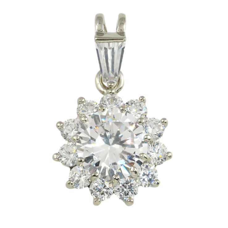 Кулон Xuping Родий Кристальный цветочек для цепочки до 4мм фото №12