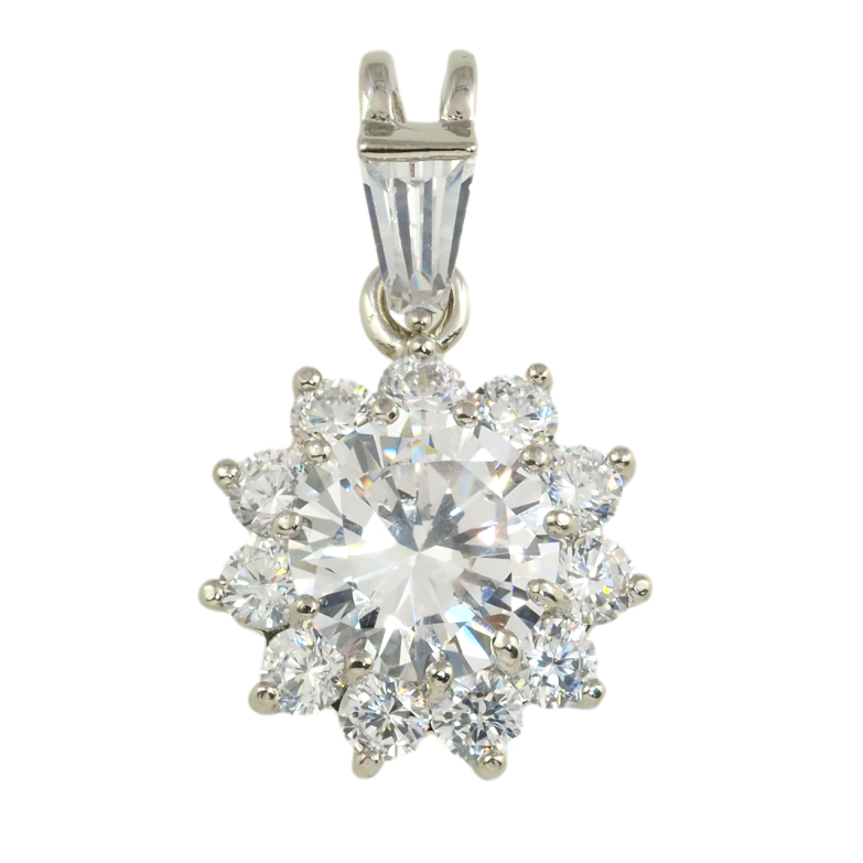 Кулон Xuping Родій Кристальна квіточка для ланцюжка до 4мм фото №1