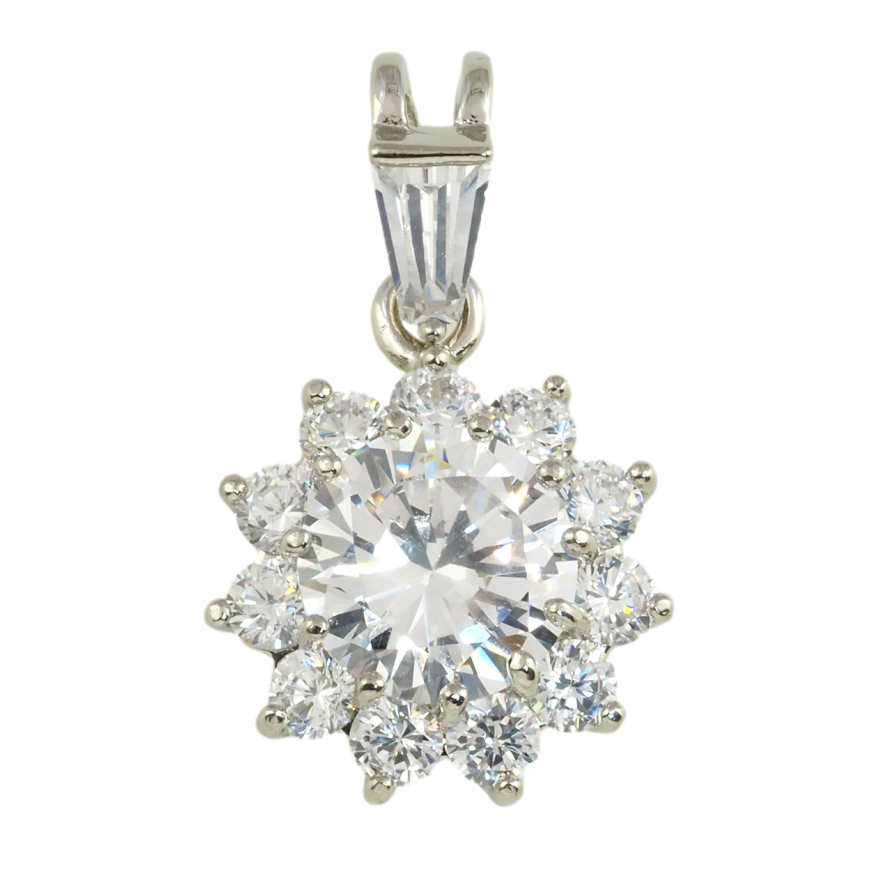 Кулон Xuping Родий Кристальный цветочек для цепочки до 4мм фото №1