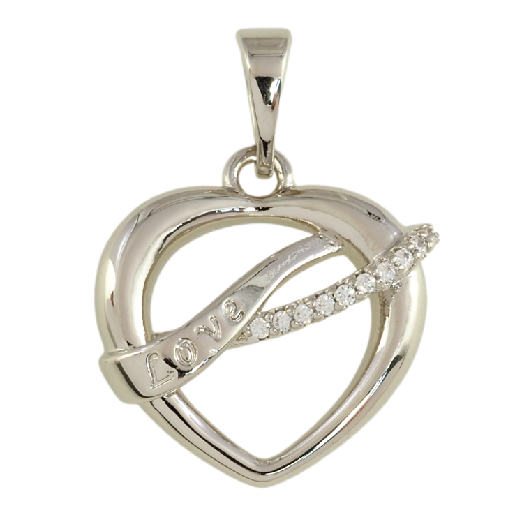 Кулон Xuping Родий Сердечко для цепочки до 5мм фото №7