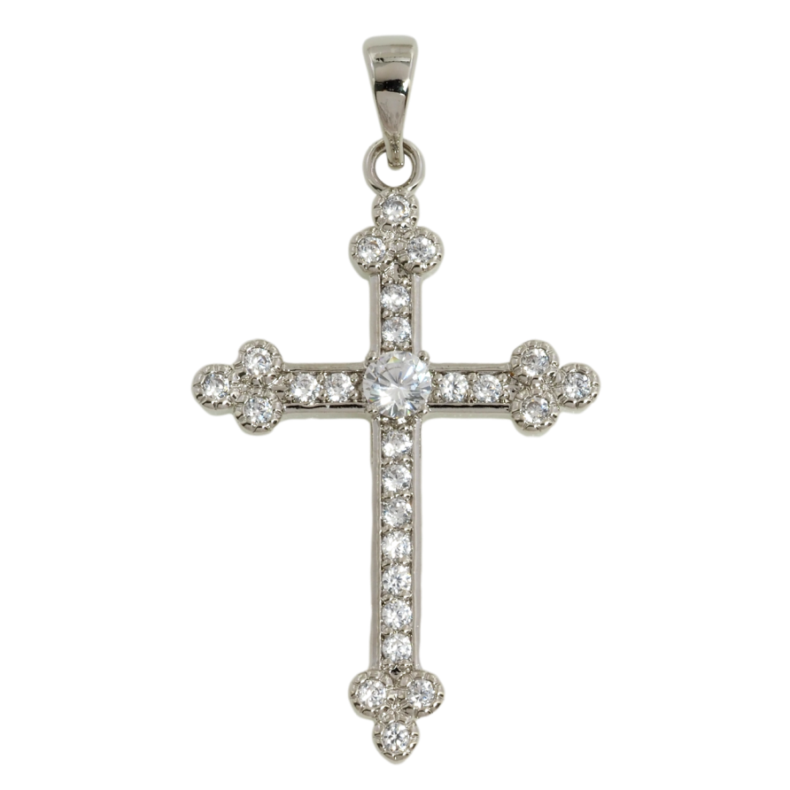 Кулон Xuping Родий Крест с цирконием для цепочки до 5мм фото №1 Кулон Xuping Родий Крест с цирконием для цепочки до 5мм фото №1