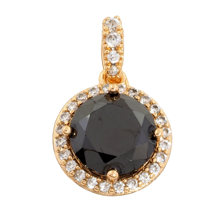 Кулон Xuping Позолота 18K Черный фианит в обрамлении циркония для цепочки до 4мм фото №24