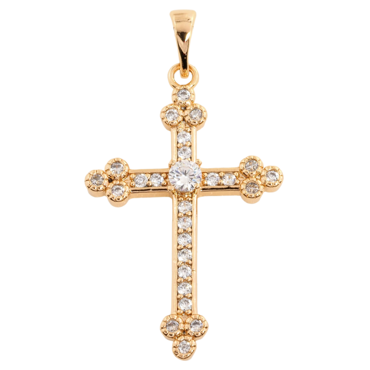 Кулон Xuping Позолота 18K Крест с цирконием для цепочки до 6мм фото №2 Кулон Xuping Позолота 18K Крест с цирконием для цепочки до 6мм фото №2