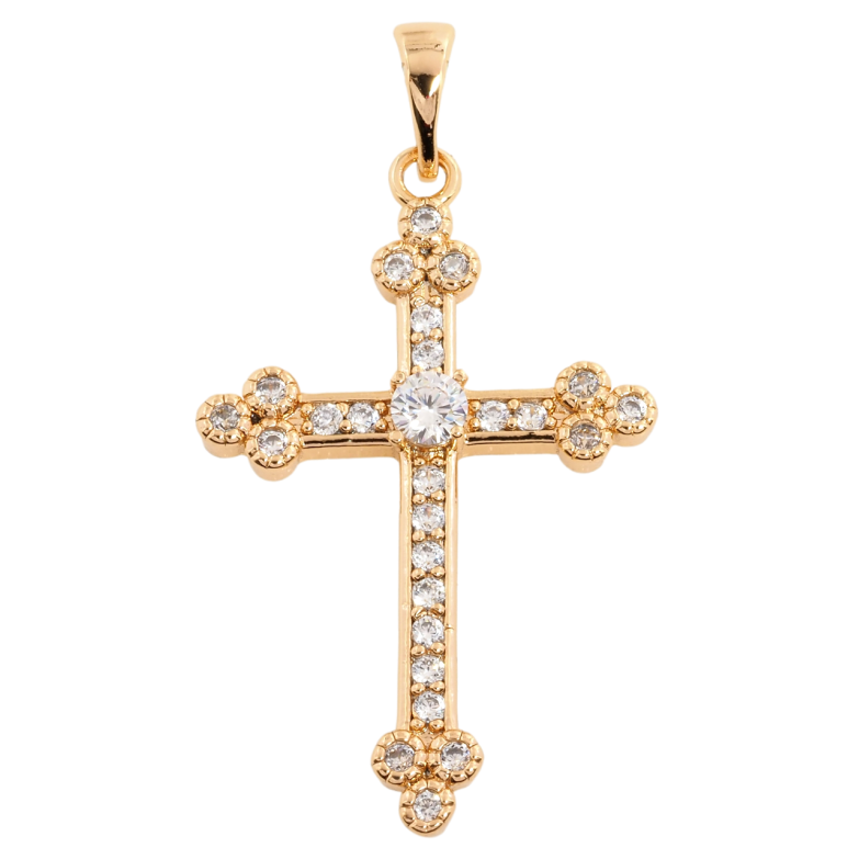 Кулон Xuping Позолота 18K Крест с цирконием для цепочки до 6мм фото №1 Кулон Xuping Позолота 18K Крест с цирконием для цепочки до 6мм фото №1