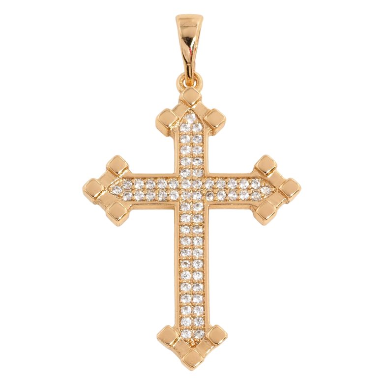 Кулон Xuping Позолота 18K Крест с цирконием для цепочки до 5мм фото №3 Кулон Xuping Позолота 18K Крест с цирконием для цепочки до 5мм фото №3