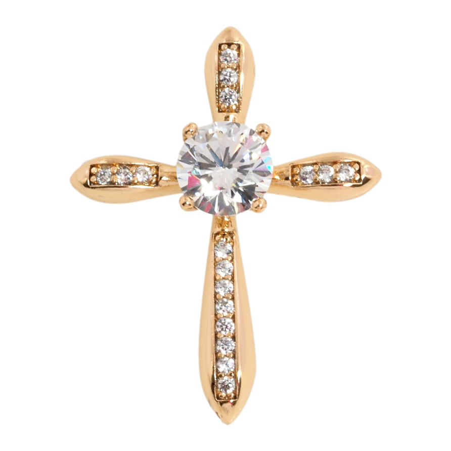 Кулон Xuping Позолота 18K Крест с цирконием для цепочки до 3мм фото №1 Кулон Xuping Позолота 18K Крест с цирконием для цепочки до 3мм фото №1