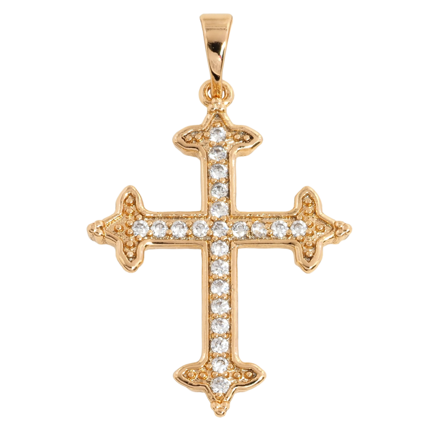 Кулон Xuping Позолота 18K Крест с цирконием для цепочки до 3мм фото №1 Кулон Xuping Позолота 18K Крест с цирконием для цепочки до 3мм фото №1