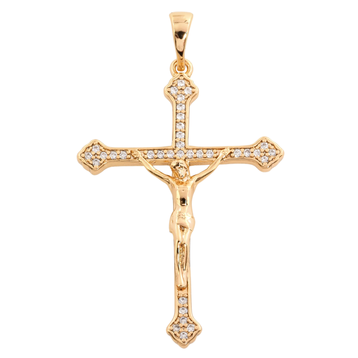 Кулон Xuping Позолота 18K Крест с Распятием и цирконием для цепочки до 5мм фото №24 Кулон Xuping Позолота 18K Крест с Распятием и цирконием для цепочки до 5мм фото №24