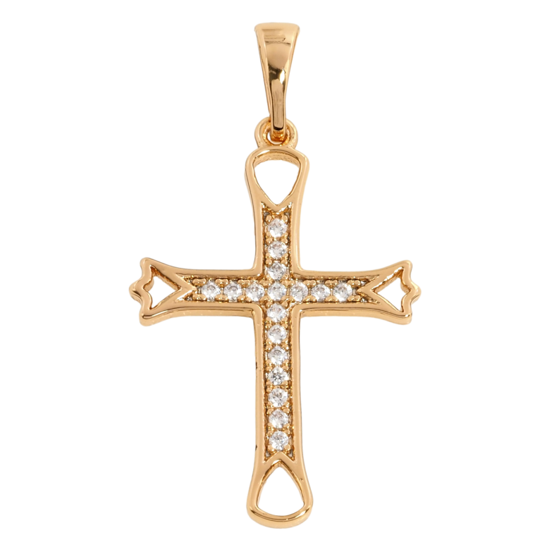 Кулон Xuping Позолота 18K Крест с цирконием для цепочки до 5мм фото №2 Кулон Xuping Позолота 18K Крест с цирконием для цепочки до 5мм фото №2