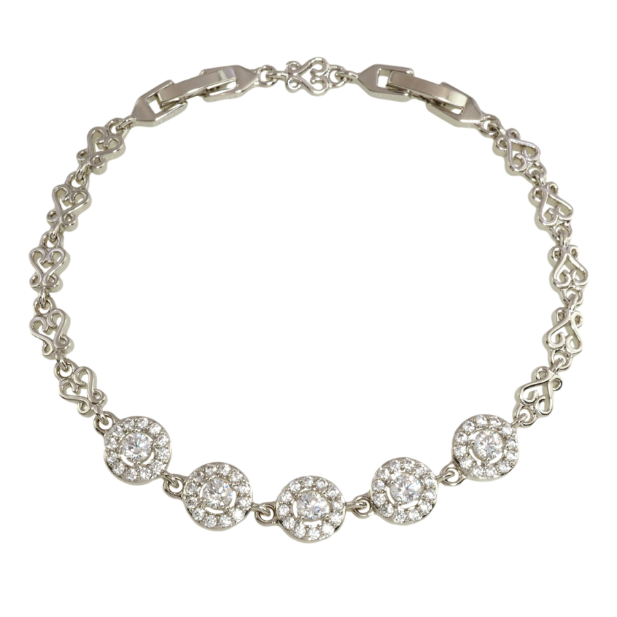 Браслет Xuping Родий Узор с инкрустацией цирконием размер с доп. замком 16.5,19.5см х 5мм фото №1 Браслет Xuping Родий Узор с инкрустацией цирконием размер с доп. замком 16.5,19.5см х 5мм фото №1