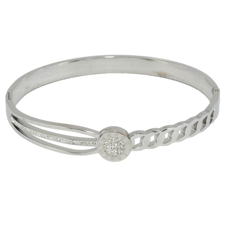 Браслет Xuping ТТМ Stainless Steel цвет Родий Узор цепочка с цирконием ø 6см фото №21