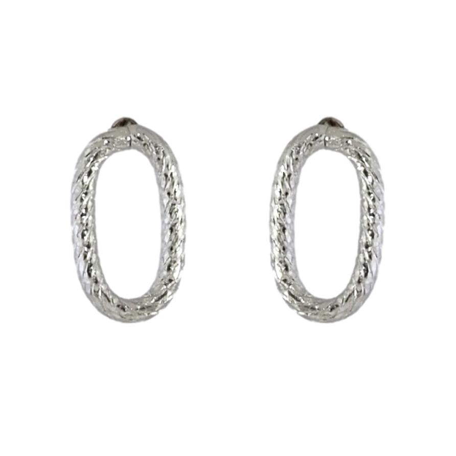 Сережки Xuping TTM Stainless Steel колір Родій пусети Декоративні овали фото №1