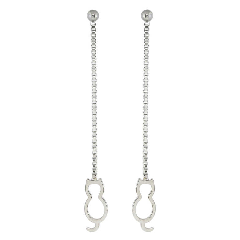Серьги Xuping TTM Stainless Steel цвет Родий пусеты Подвески кошки фото №1