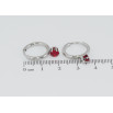 Сережки Xuping TTM Stainless Steel колір Родій колечка Червоний фіаніт фото №2
