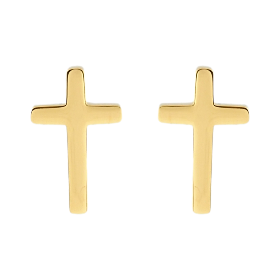 Сережки Xuping TTM Stainless Steel колір 14K пусети Хрестики фото №1