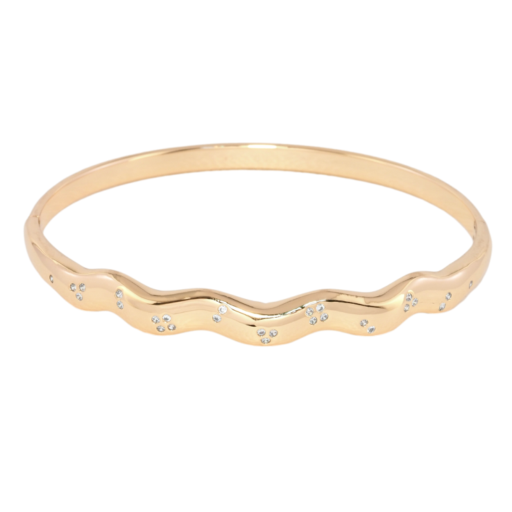 Браслет Xuping Позолота 18K Волна с россыпью циркония ø 6см фото №17 Браслет Xuping Позолота 18K Волна с россыпью циркония ø 6см фото №17