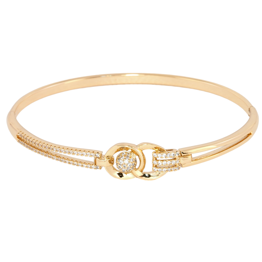 Браслет Xuping Позолота 18K Декоративный узор с цирконием ø 6см фото №1 Браслет Xuping Позолота 18K Декоративный узор с цирконием ø 6см фото №1