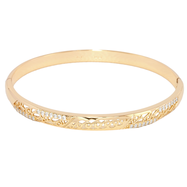 Браслет Xuping Позолота 18K Ажурный узор с цирконием ø 6см фото №7 Браслет Xuping Позолота 18K Ажурный узор с цирконием ø 6см фото №7
