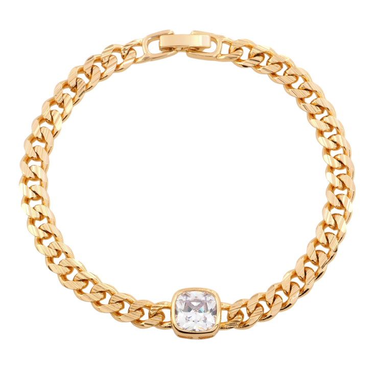 Браслет Xuping Позолота 18K Цепочка Панцирное плетение с фианитом размер 18.5см х 6мм фото №16