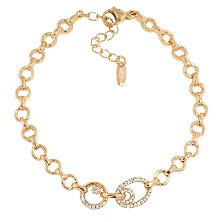 Браслет Xuping Позолота 18K Цепочка Бельцер с декоративной вставкой размер с доп.цепочкой 17.5-21см х 5мм фото №17